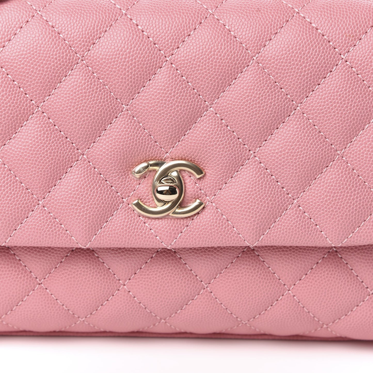 Caviar Quilted Mini Coco Handle Flap Pink
