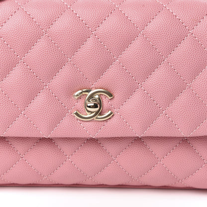 Chanel Caviar Quilted Mini Coco Handle Flap Pink 10 of 11