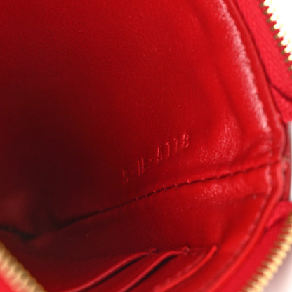 Celine Calfskin Quilted C Charm Coin Card Pouch Red 8 of 9