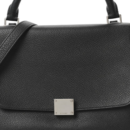 Celine Drummed Calfskin Suede Small Trapeze Black 8 of 10