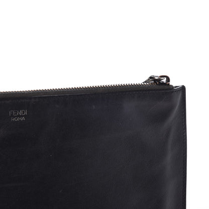 Fendi Vitello Century Elite Monster Eyes Pouch Black Graphite 9 of 10