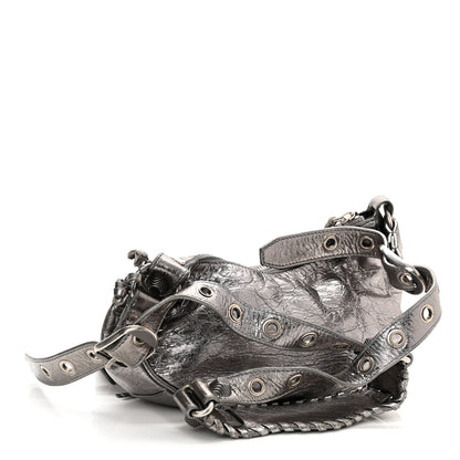 Balenciaga Metallic Agneau Arena Le Cagole Shoulder Bag XS Silver 3 of 10