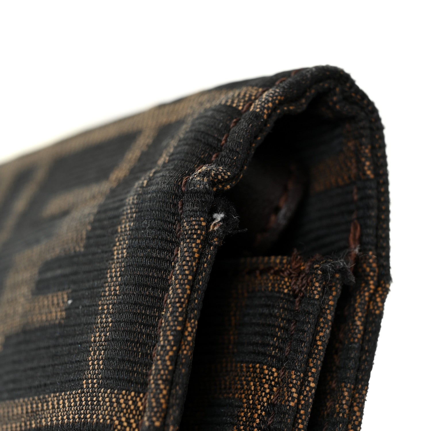 Fendi Zucca Calfskin Flap Clutch Tobacco Black 17 of 22