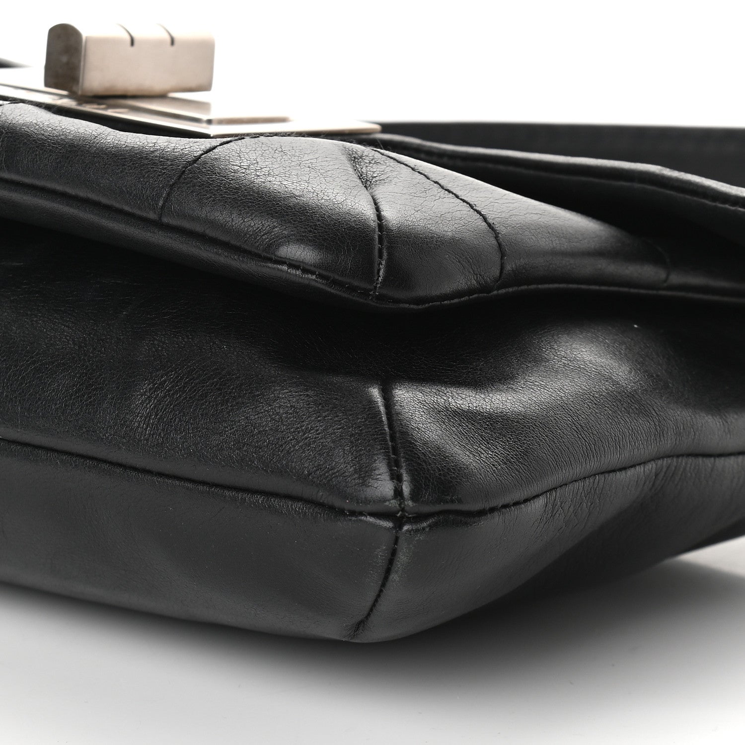 Chanel Lambskin Mademoiselle Chocolate Bar Shoulder Bag Black 9 of 10