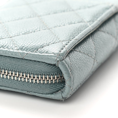Chanel Caviar Quilted Zip Card Holder Light Blue 9 of 11