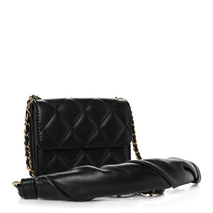 Chanel Lambskin Quilted Card Holder with Chain Black 2 of 11