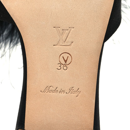 Louis Vuitton Fur Crystal LV Marilyn Mule 36 Black 7 of 9