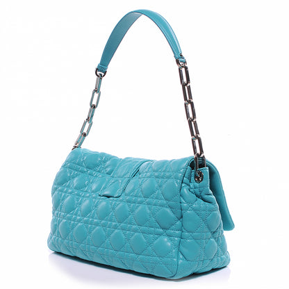 Christian Dior Lambskin Cannage New Lock Flap Bag Turquoise 10 of 13