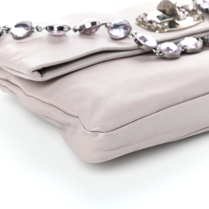 Miu Miu Nappa Crystal Flap Clutch Pomice 8 of 9