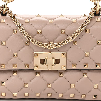 Valentino Garavani Nappa Small Rockstud Spike Shoulder Bag Poudre 7 of 11