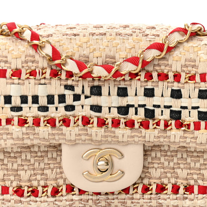 Chanel Tweed Chain Braid Mini Flap Beige White Red 8 of 10