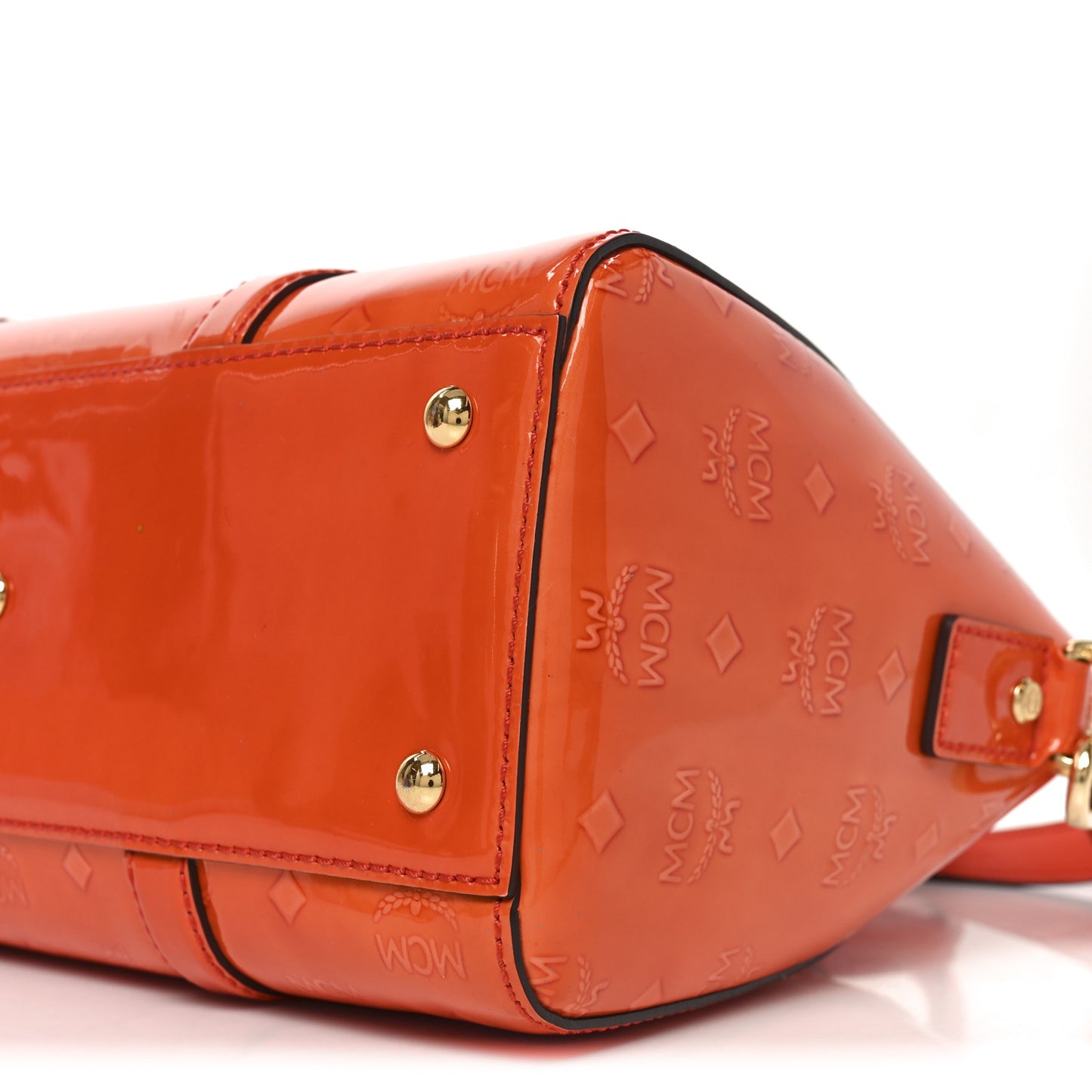 Monogram Patent Zip Top Tote Orange