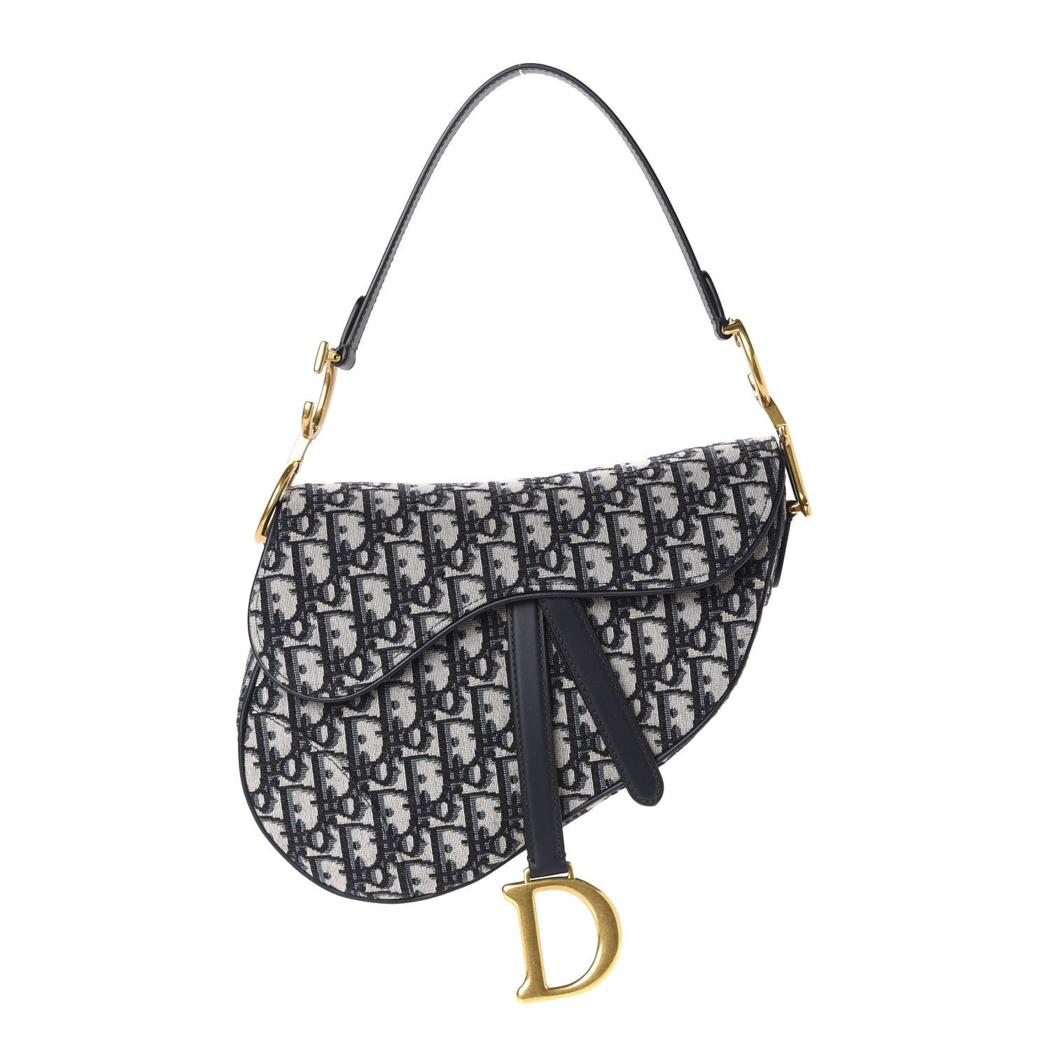 Christian Dior Oblique Saddle Bag Blue 1 of 12