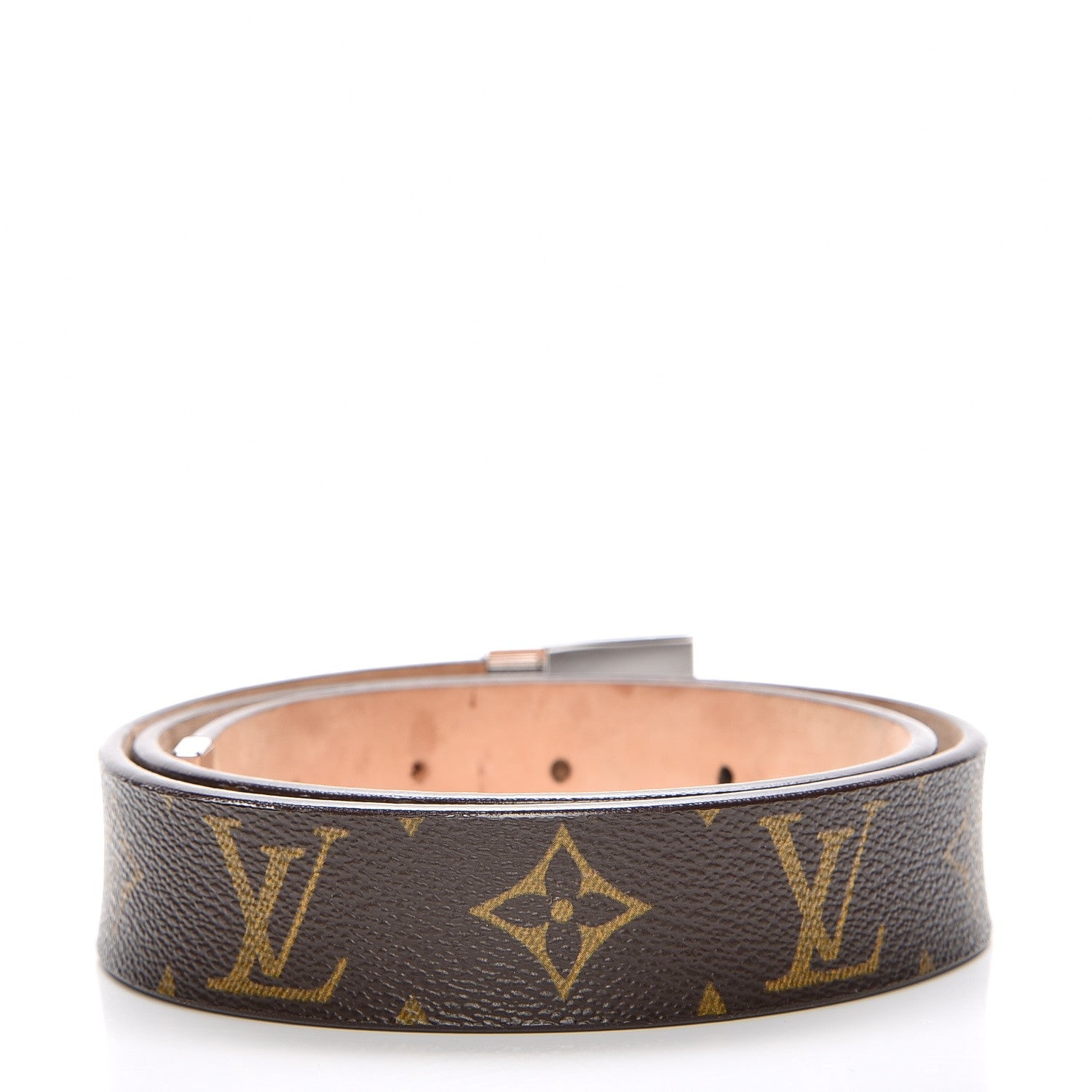 Louis Vuitton Monogram Ceinture Belt Silver Buckle 80 32 3 of 8