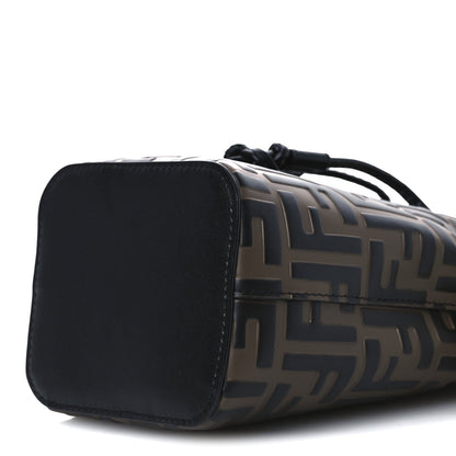 Fendi Vitello Liberty F is Fendi Bi-Color FF 1974 Embossed Mini Mon Tresor Bucket Bag Maya Black 9 of 10