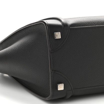 Celine Drummed Calfskin Micro Luggage Black 9 of 10