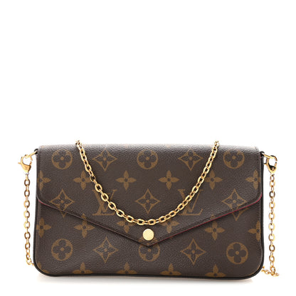 Louis Vuitton Monogram Pochette Felicie Chain Wallet Fuchsia 1 of 11