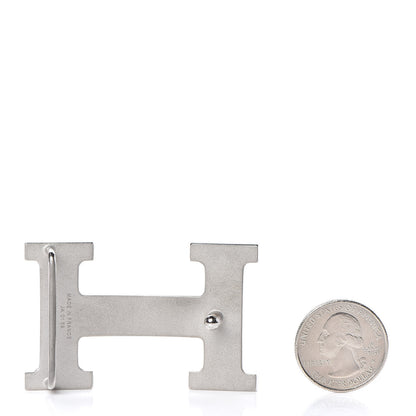 Hermes Palladium Guilloche 32mm H Belt Buckle 2 of 3