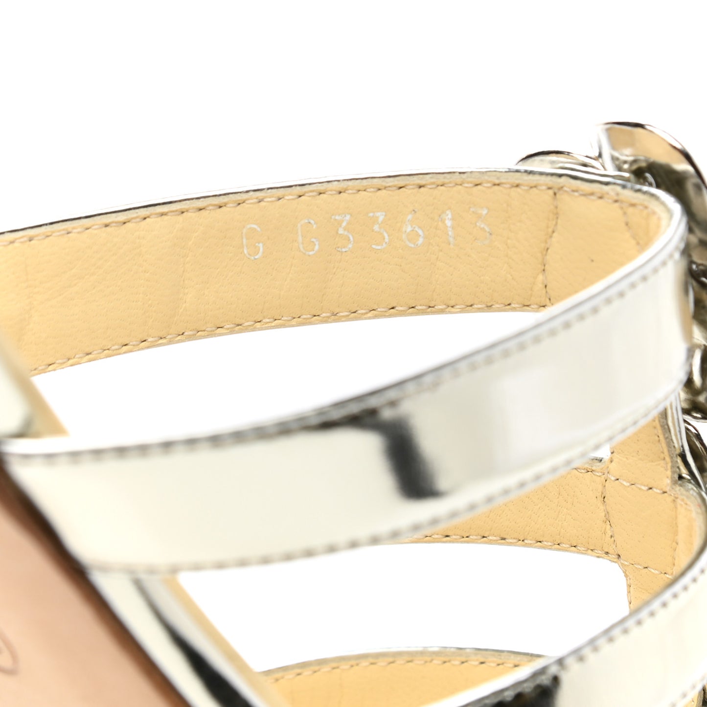 Metallic Calfskin Flat Sandals 35 Silver