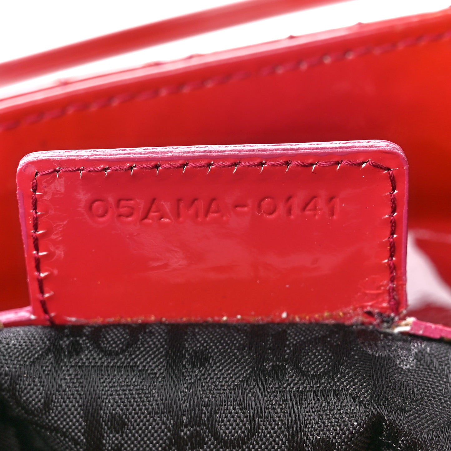 Patent Cannage Large Lady Dior Red
