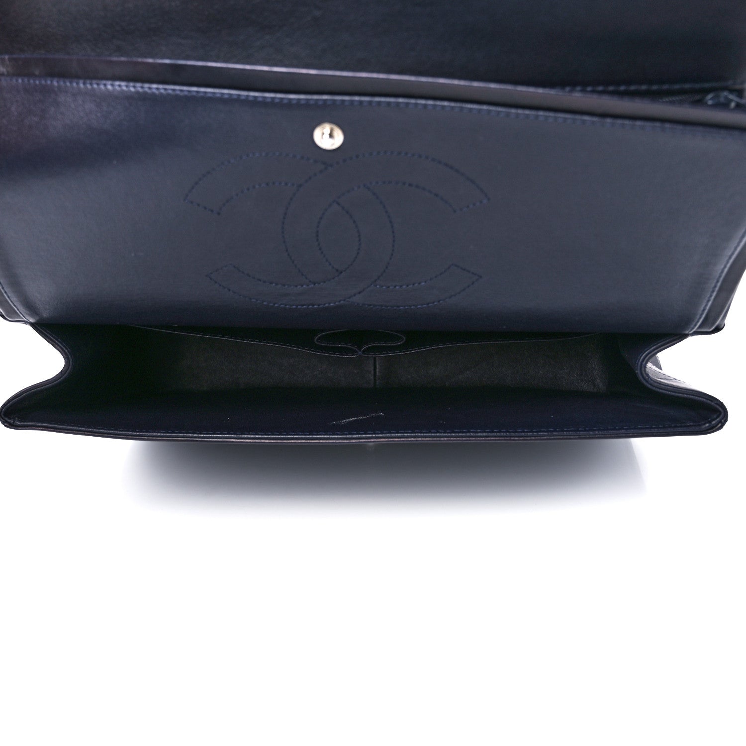 Chanel Lambskin Quilted Maxi Double Flap Dark Blue 5 of 13