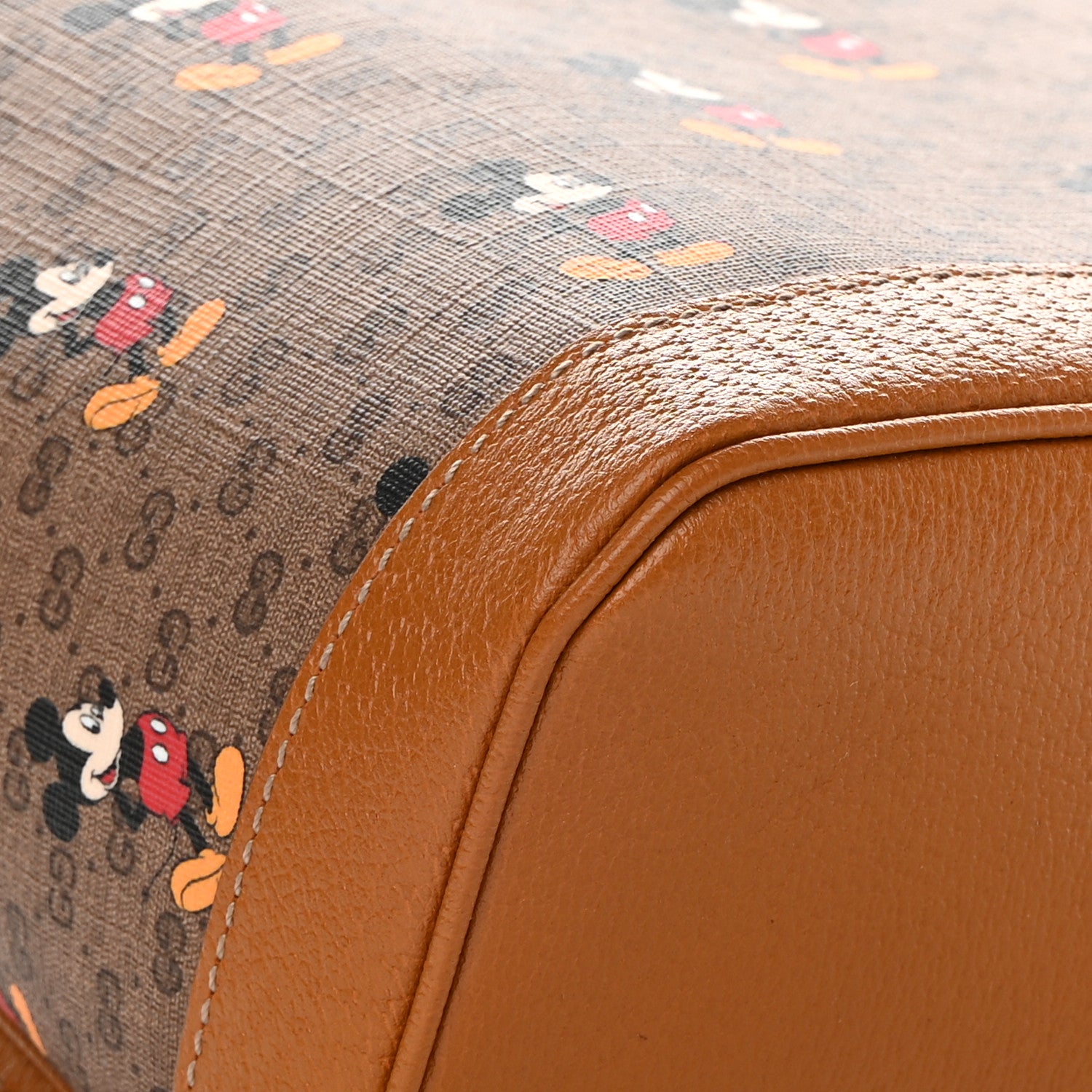 Gucci X DISNEY Mini Vintage GG Supreme Monogram Mickey Mouse Small Dome Backpack Beige Vintage Sun Oil 9 of 10