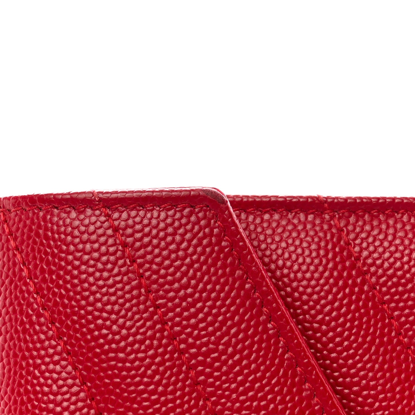 Grain De Poudre Matelasse Chevron Monogram Flap Wallet Red