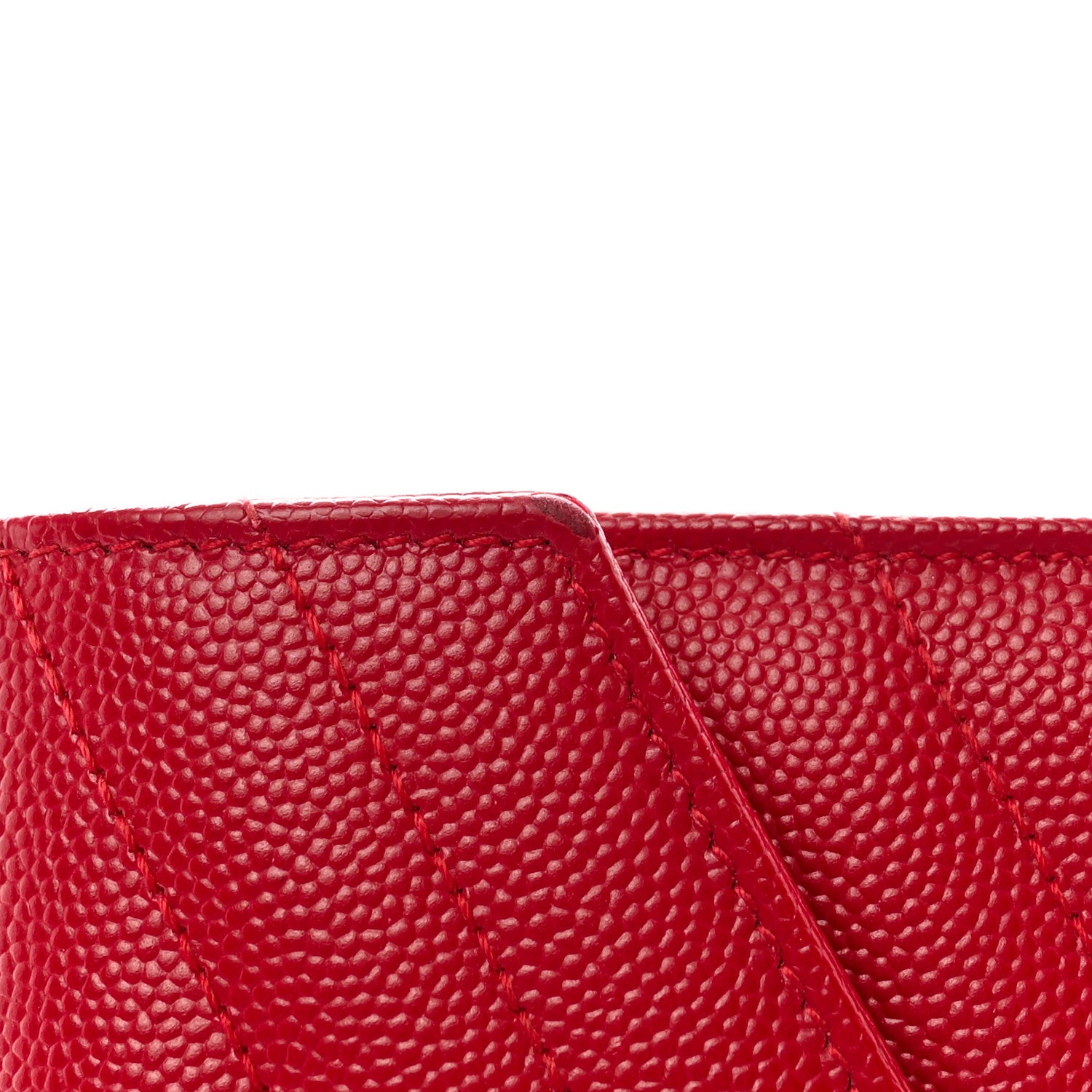 Saint Laurent Grain De Poudre Matelasse Chevron Monogram Flap Wallet Red 10 of 10