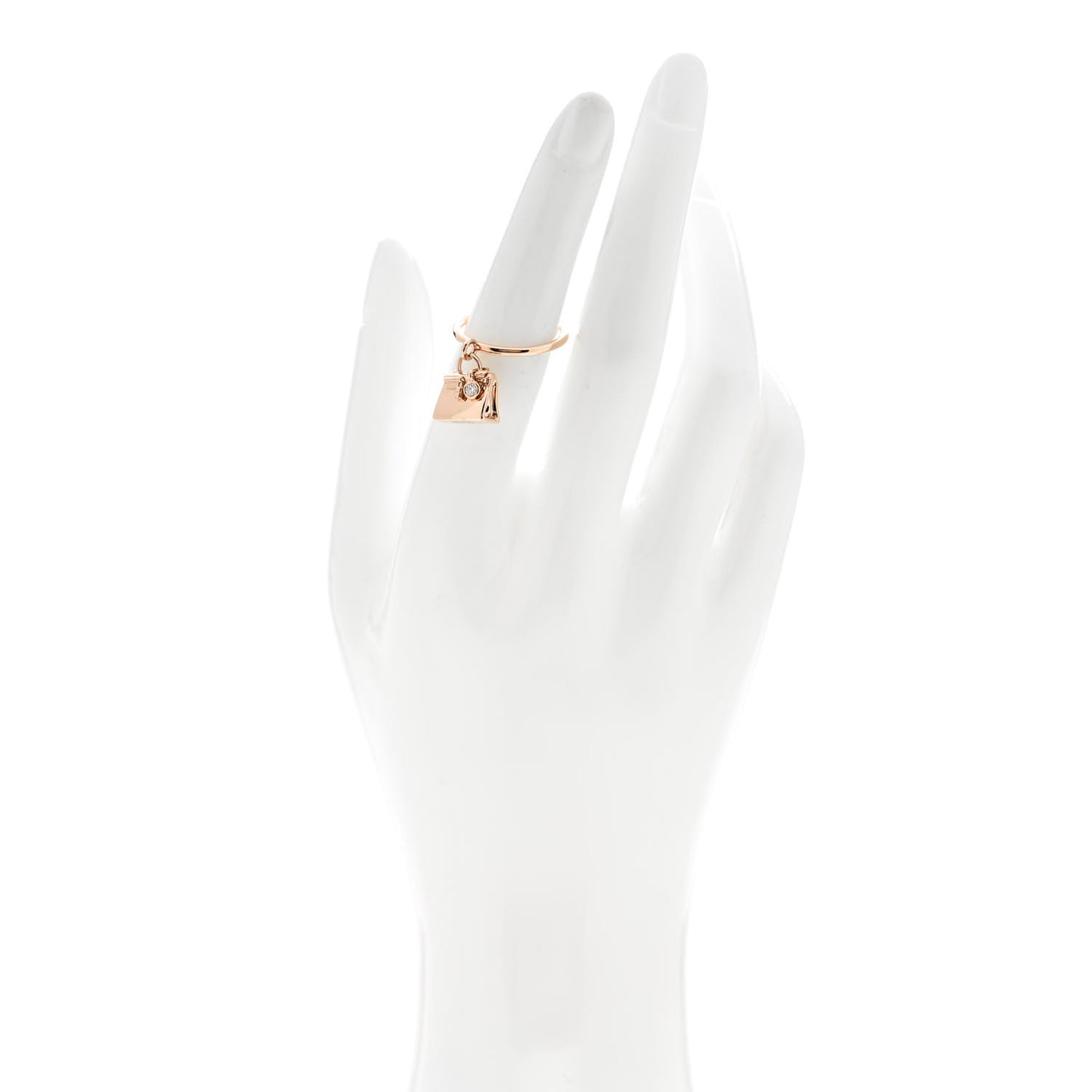 18K Rose Gold Diamond Amulettes Birkin Ring 52 6