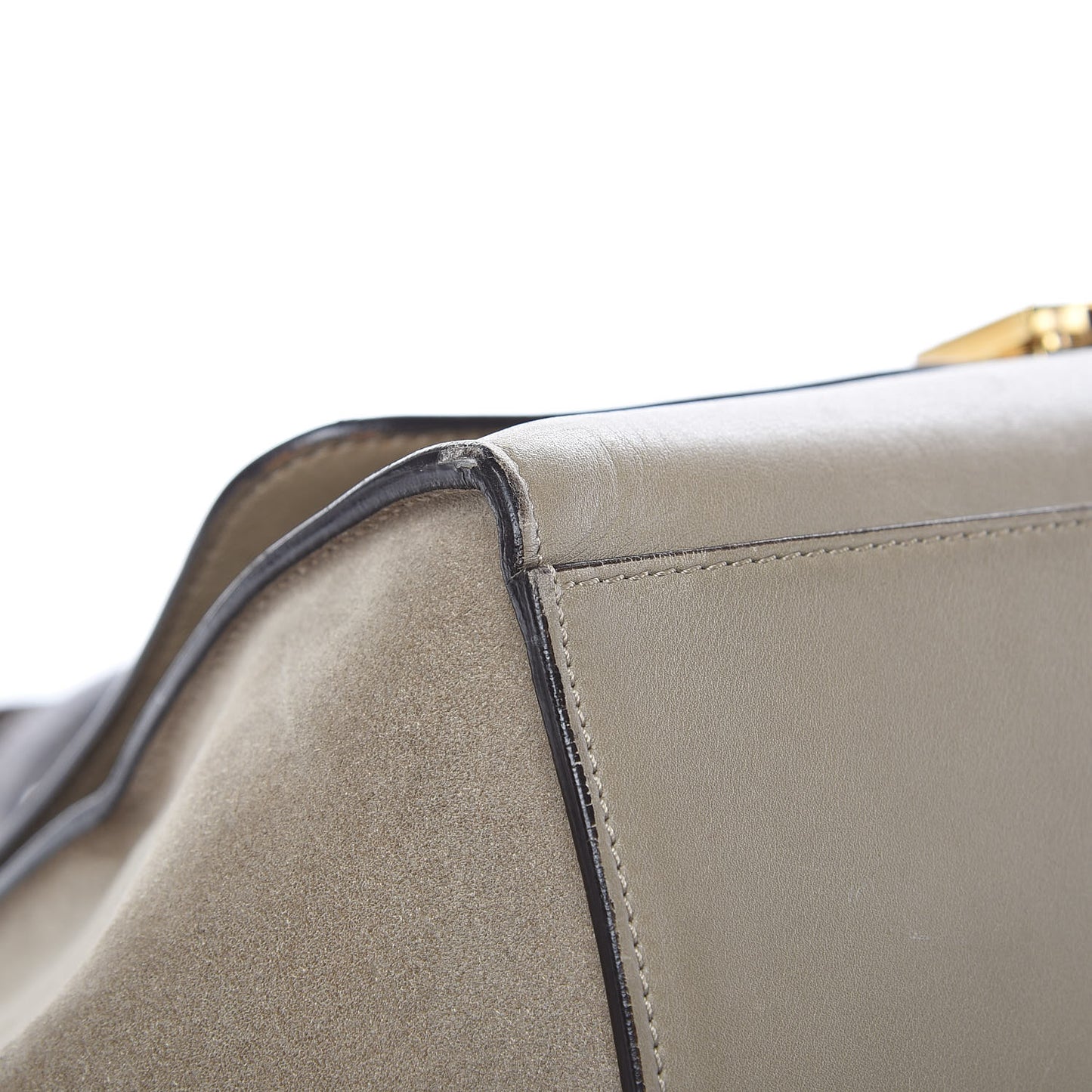 Calfskin Suede Whipsnake Medium Trapeze Taupe