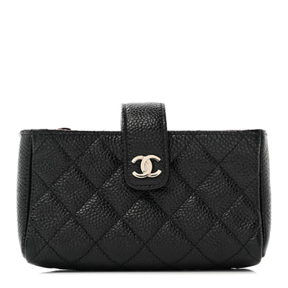 Chanel Caviar Quilted Mini Phone Holder Clutch Black 1 of 7