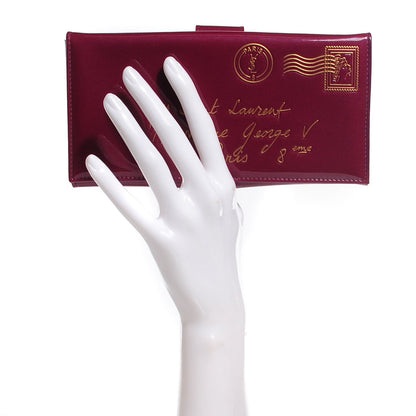 Saint Laurent Patent Calfskin Y Mail Long Wallet Burgundy 2 of 8