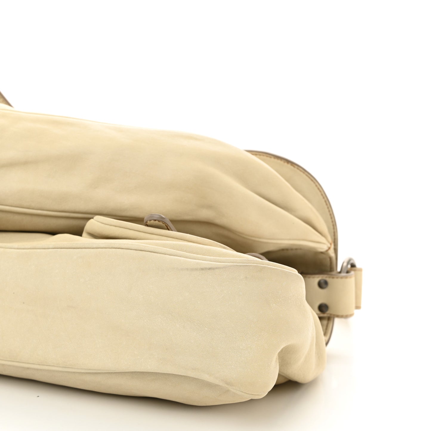 Calfskin Medium Gaucho Double Saddle Bag Ivory