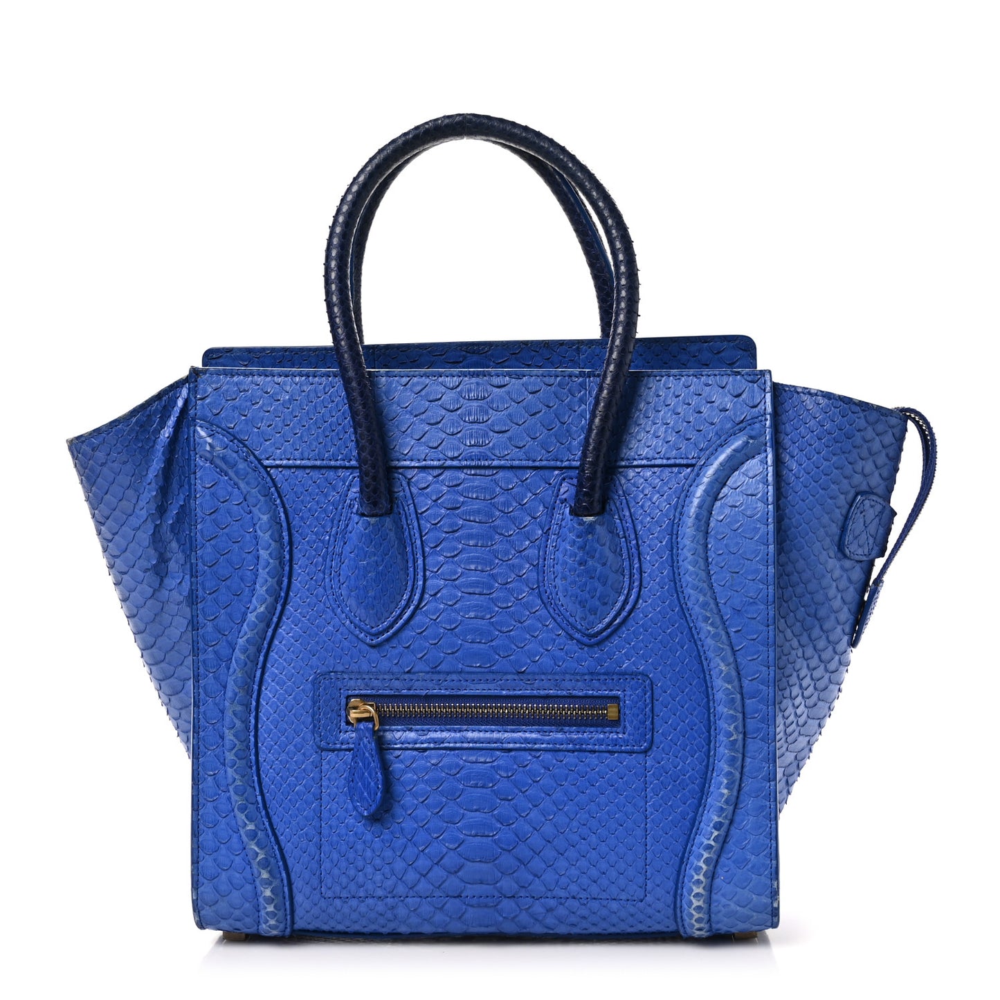 Snakeskin Micro  Luggage Blue