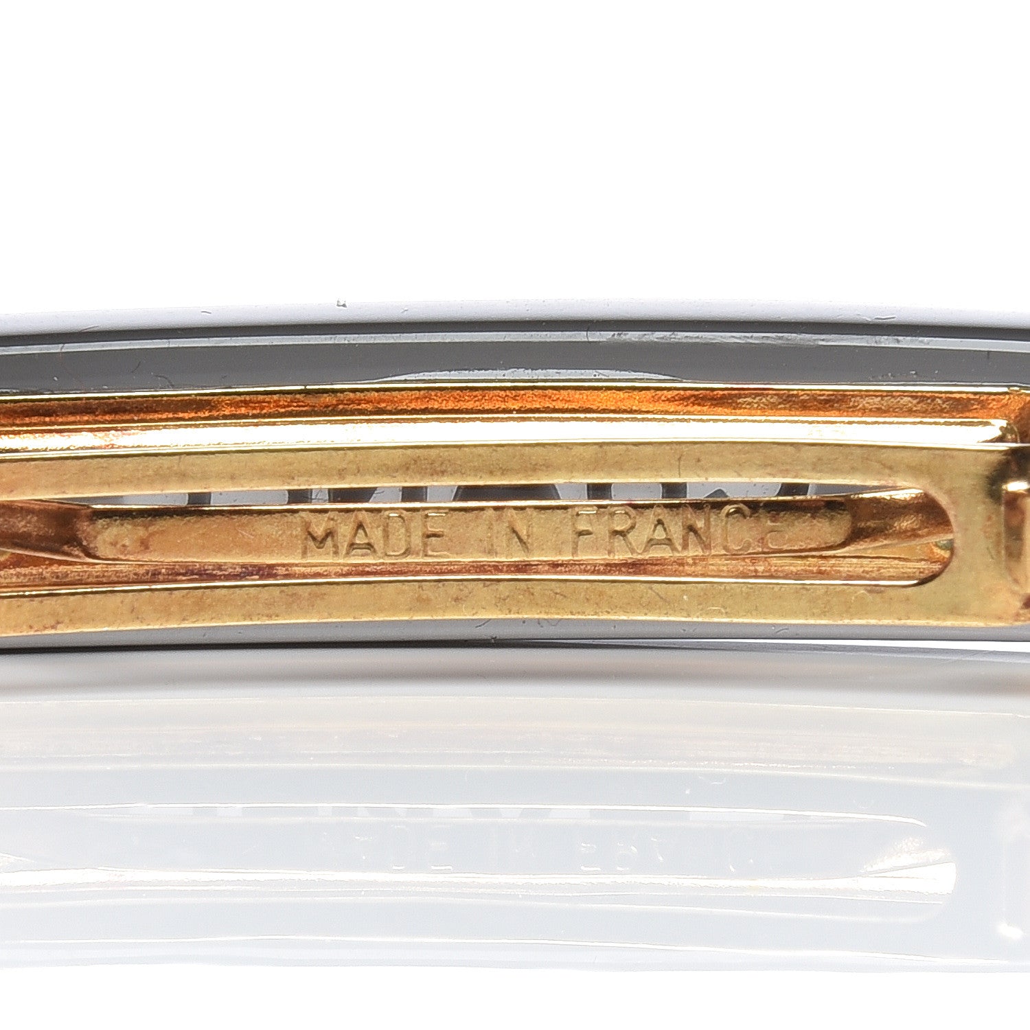 Chanel Resin Logo Hair Clip Barrette Brown 3 of 5