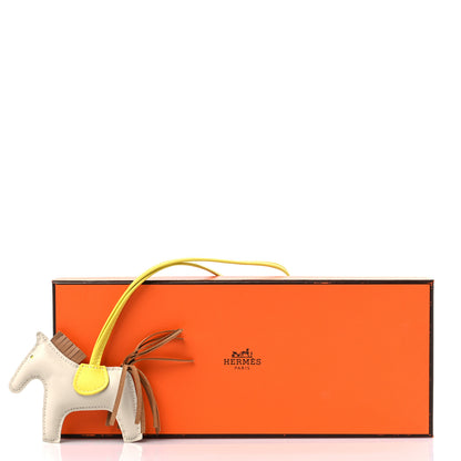 Hermes Milo Lambskin Grigri Rodeo Horse Bag Charm PM Craie Chai Lime 4 of 4