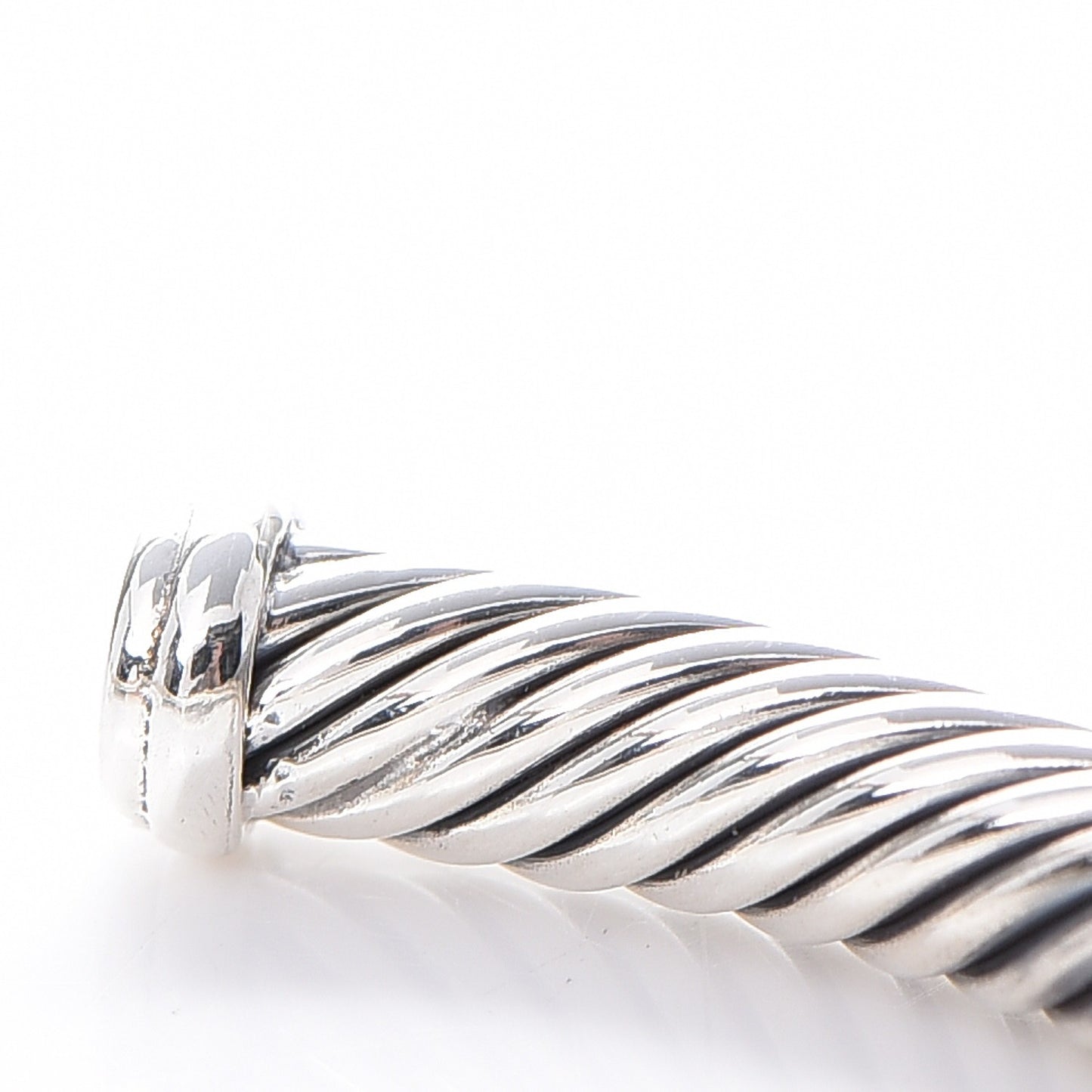 Sterling Silver Diamond Blue Topaz 4mm Cable Cuff