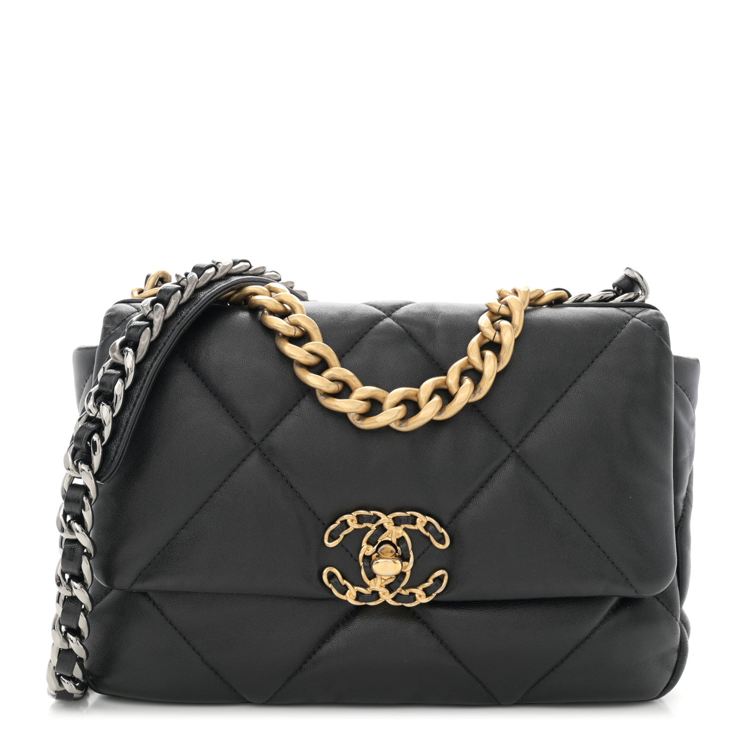 Chanel Lambskin Quilted Medium Chanel 19 Flap Black 1 of 11