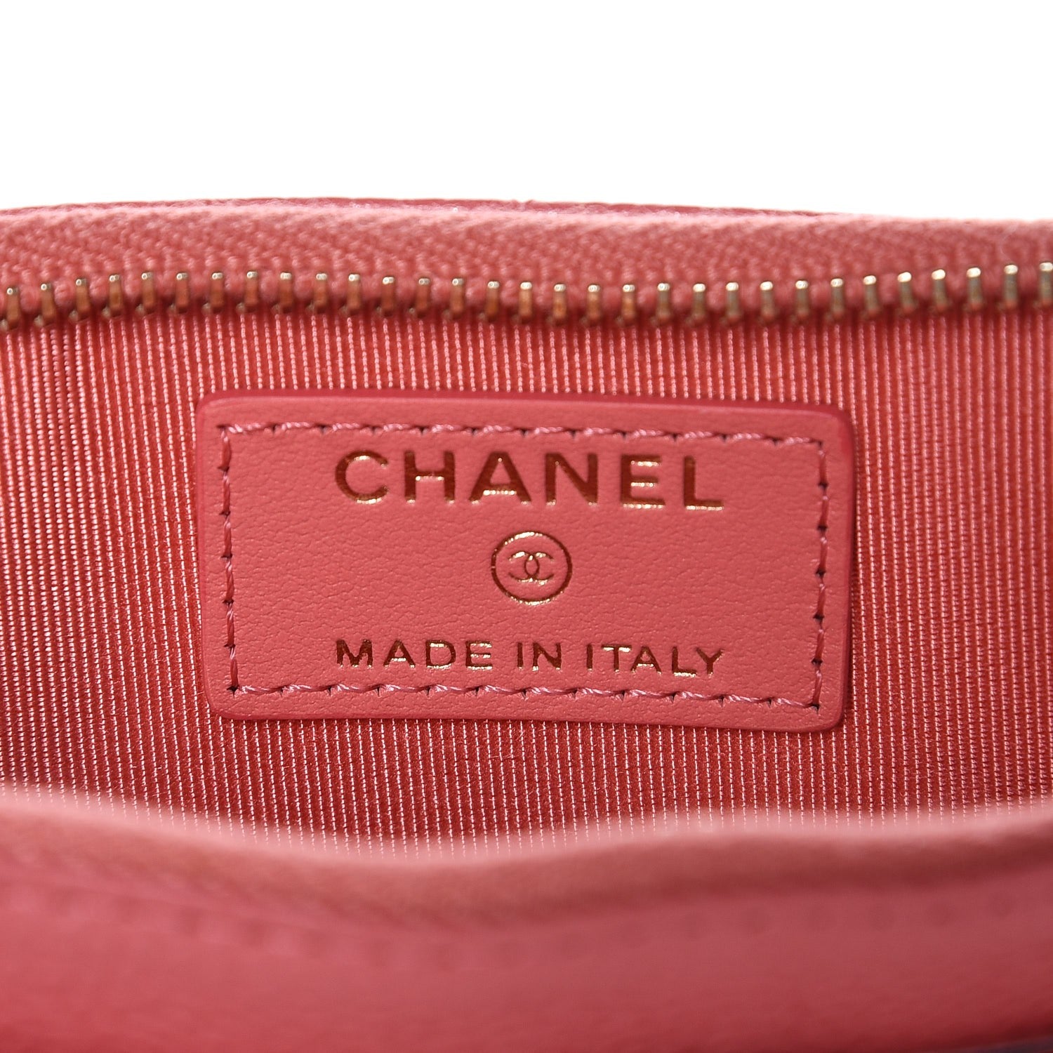 Chanel Iridescent Caviar Quilted Classic Zip Pouch Pink 6 of 8