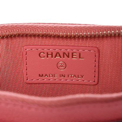 Chanel Iridescent Caviar Quilted Classic Zip Pouch Pink 6 of 8