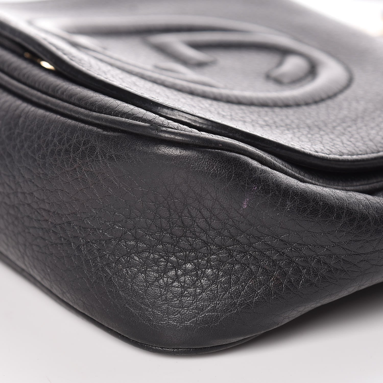 Gucci Pebbled Calfskin Small Soho Flap Crossbody Black 9 of 10