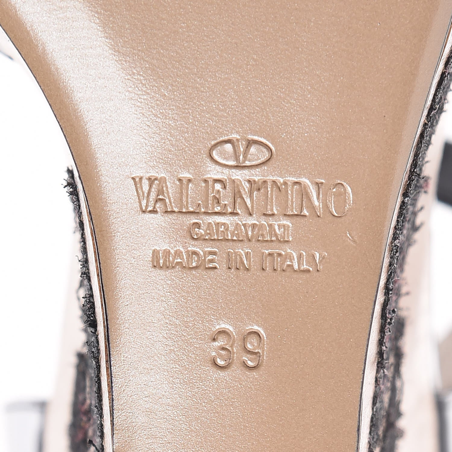 Valentino Garavani Calfskin Lace Applique Wood Wedge Sandals 39 Black 8 of 15