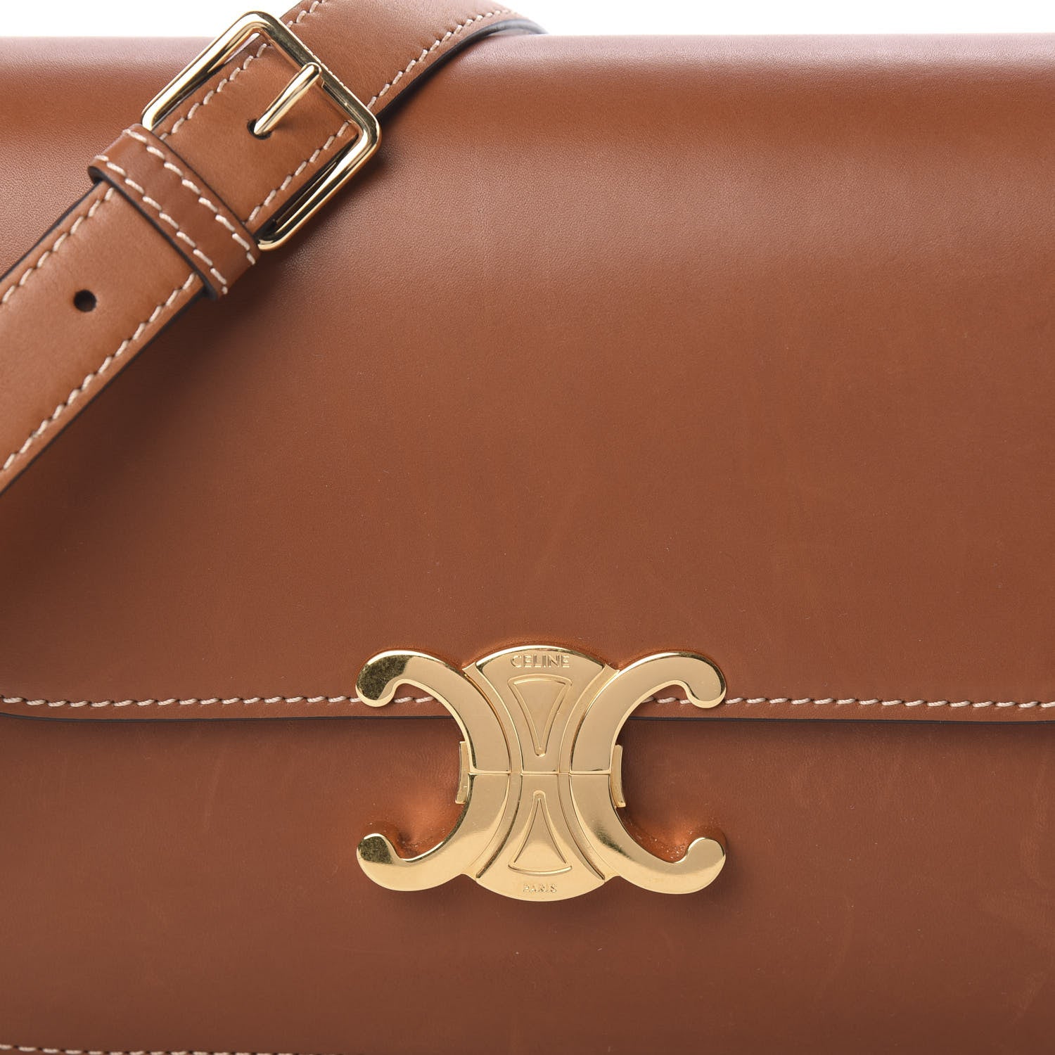 Celine Natural Calfskin Medium Triomphe Tan 8 of 14