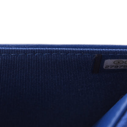 Chanel Caviar Quilted Boy Wallet On Chain WOC Blue 9 of 12