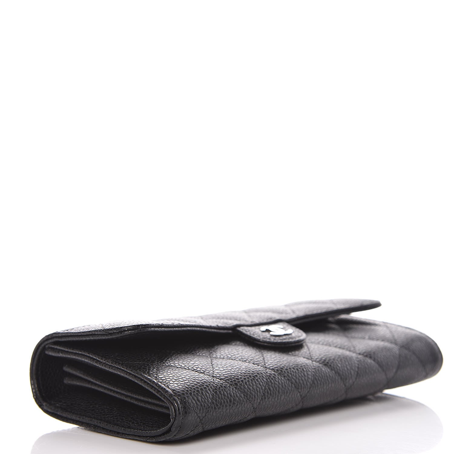 Chanel Caviar Quilted Large Gusset Flap Wallet Black 4 of 11