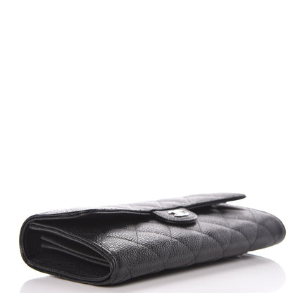 Chanel Caviar Quilted Large Gusset Flap Wallet Black 4 of 11