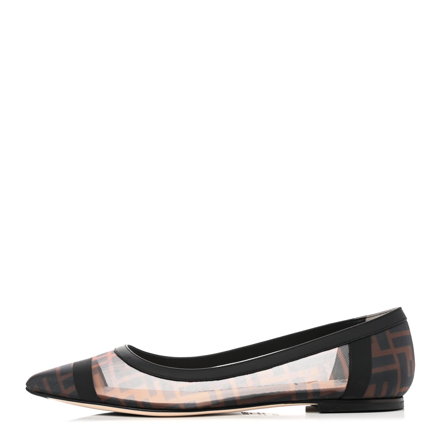 Mesh FF Skimmer Ballerina Flats 39.5 Tobacco Moro Black