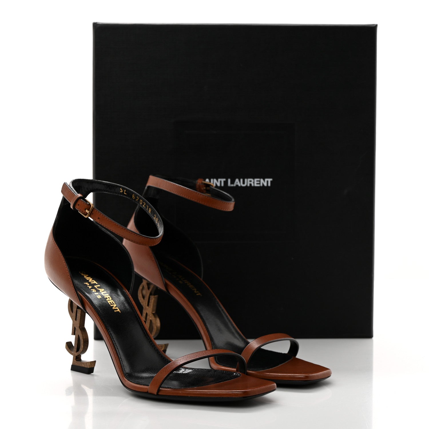 Saint Laurent Calfskin Opyum 85 Sandals 36.5 Cognac 9 of 9
