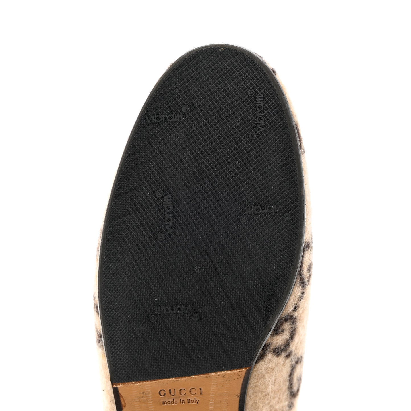 Covered Wool GG Monogram Womens Jordaan Loafers 36 Beige Ebony Black