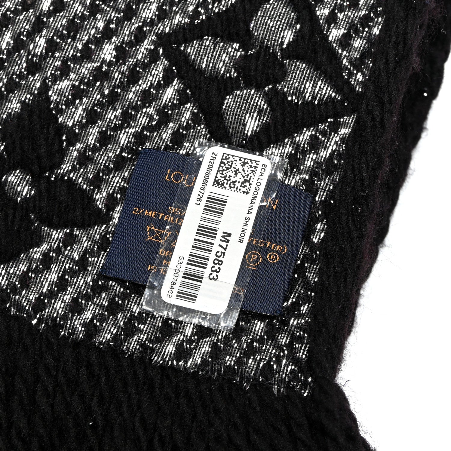 Louis Vuitton Wool Silk Logomania Shine Scarf Black 5 of 8